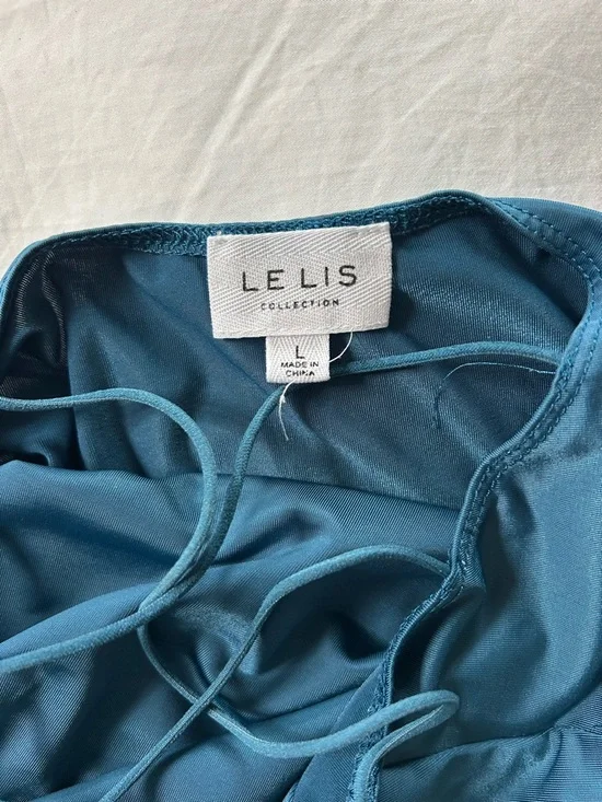 Teal Blue Stringy Back Bodysuit - Picture 3 of 4